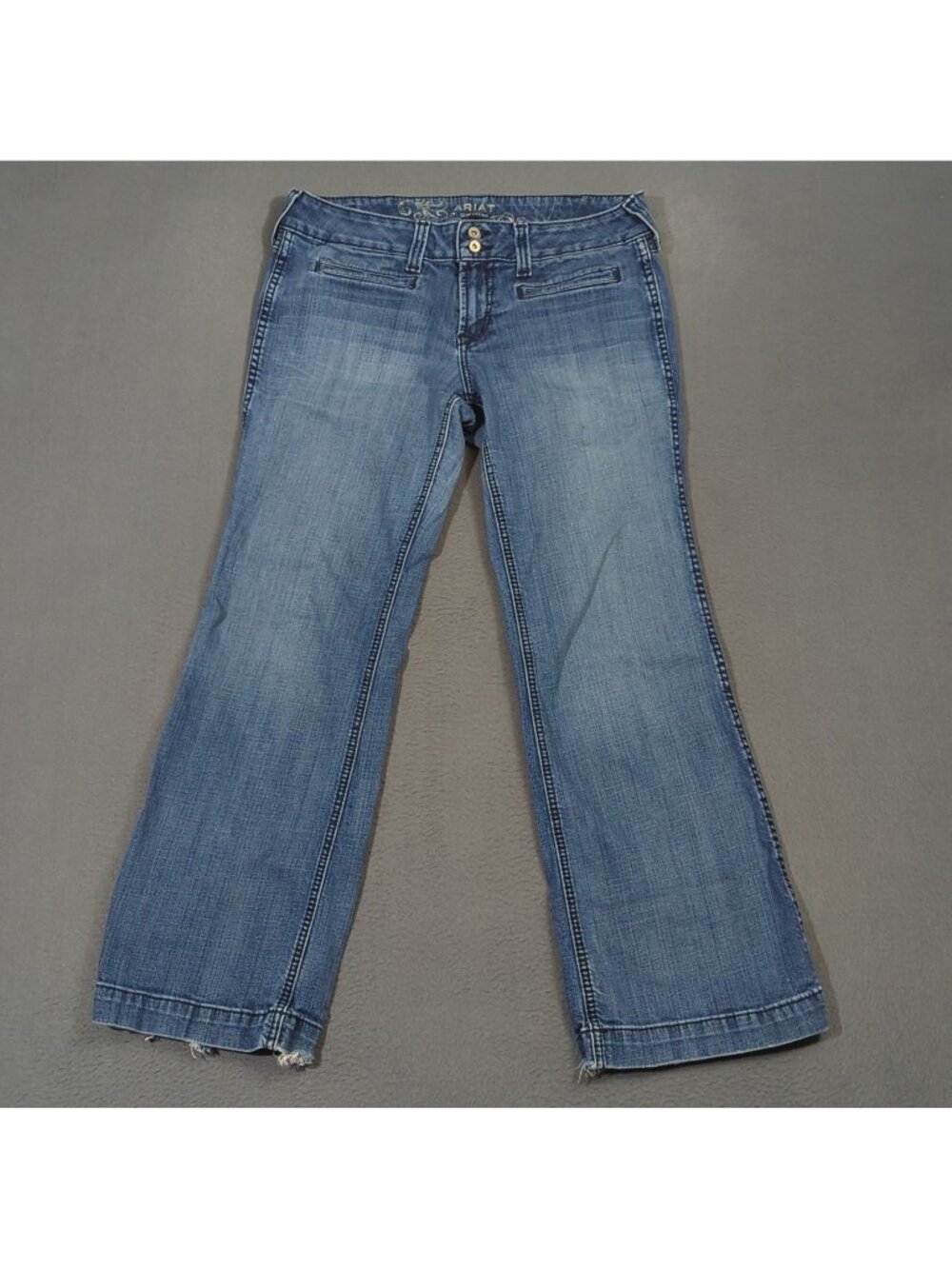 Ariat Jeans Women's 31S Blue Trouser Mid Rise Stretch Outseam Ella Wide Leg